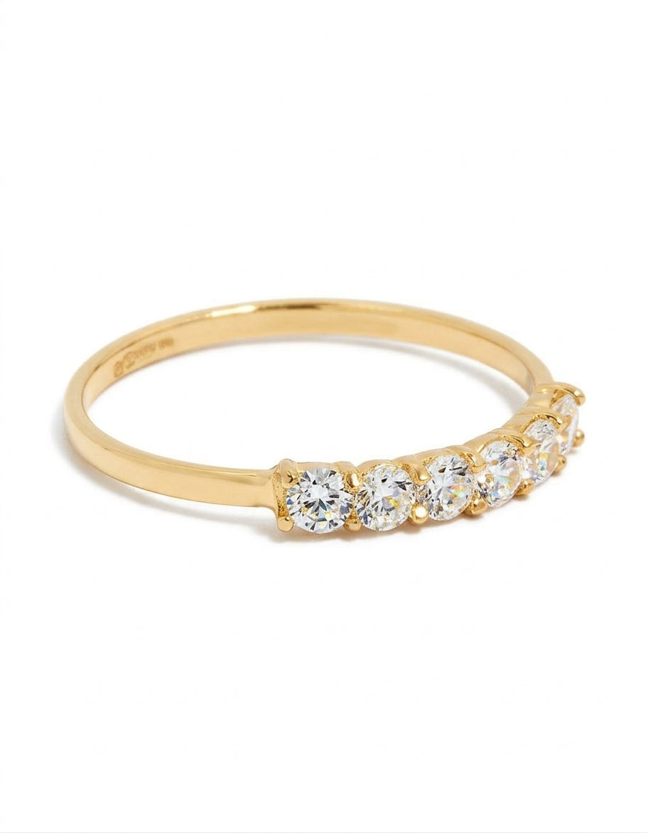 Gold Plated Sterling Silver Cubic Zirconia Ring.