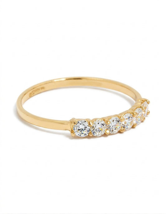 Gold Plated Sterling Silver Cubic Zirconia Ring.