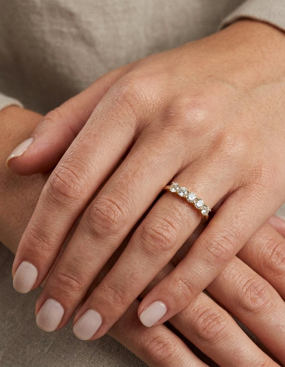 Gold Plated Sterling Silver Cubic Zirconia Ring.